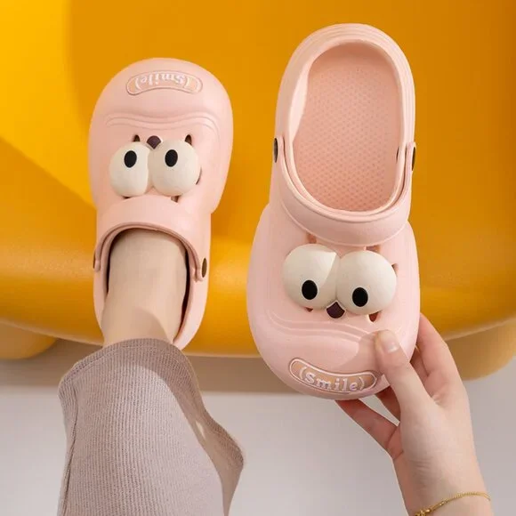 Fun and stylish clogs with large eyelets: comfortable, height-increasing！！PINK - Picture 5 of 6